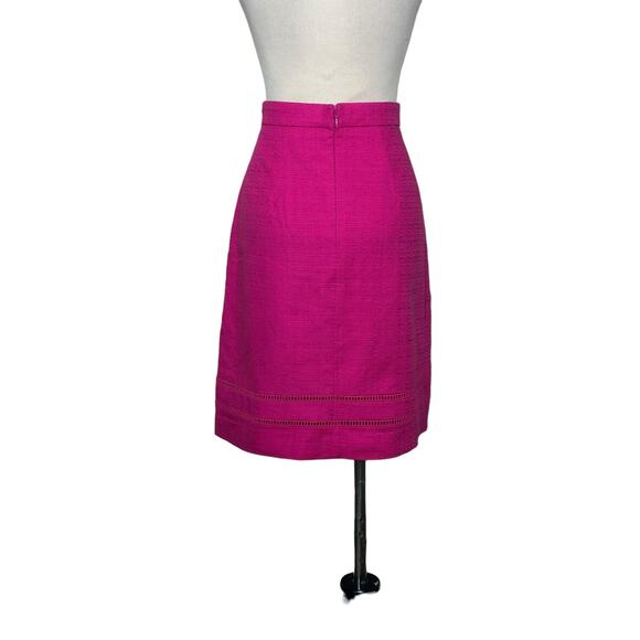 Ann Taylor fuchsia cotton pencil skirt size 0P - Picture 2 of 12